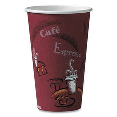 DART - Solo Bistro Design Hot Drink Cups, Paper, 16 oz, Maroon, 50/Pack - Americas Tooling