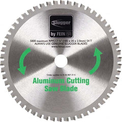 Wet & Dry Cut Saw Blade: 7-1/4″ Dia, 3/4″ Arbor Hole, 0.078″ Kerf Width, 54 Teeth Use on Steel, Round Arbor