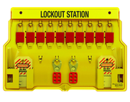 Padllock Wall Station - 15-1/2 x 22 x 1-3/4''-With (10) 1106 Aluminum Padlocks - Americas Tooling