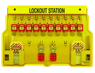 Padllock Wall Station - 15-1/2 x 22 x 1-3/4''-With (10) Xenoy Padlocks - Americas Tooling