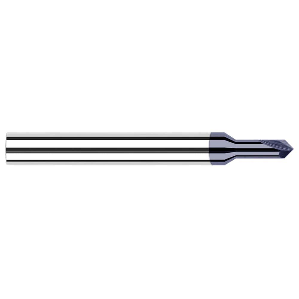 Harvey Tool - 0.02" Diam 90°/90° 2-Flute Single End Solid Carbide Chamfer Mill - Exact Industrial Supply