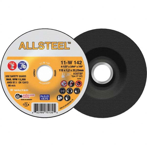 WALTER Surface Technologies - Cutoff Wheels Tool Compatibility: Angle Grinders Wheel Diameter (Inch): 5 - Americas Tooling