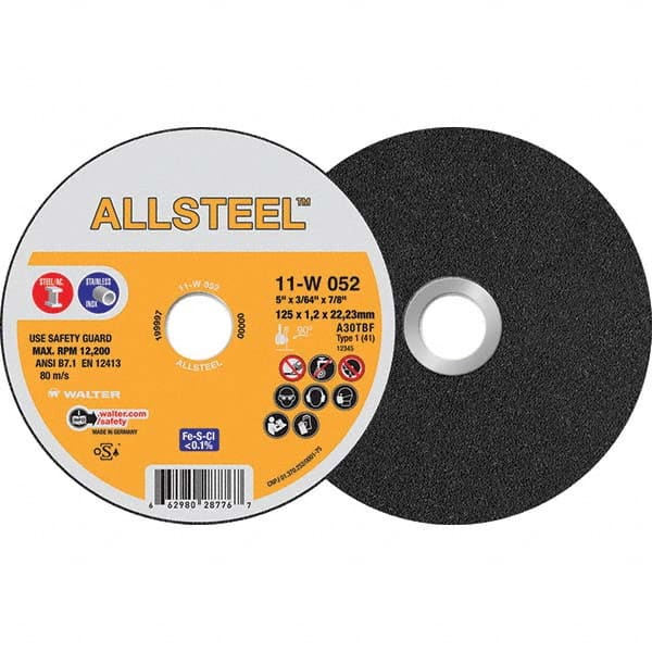 WALTER Surface Technologies - Cutoff Wheels Tool Compatibility: Angle Grinders Wheel Diameter (Inch): 5 - Americas Tooling