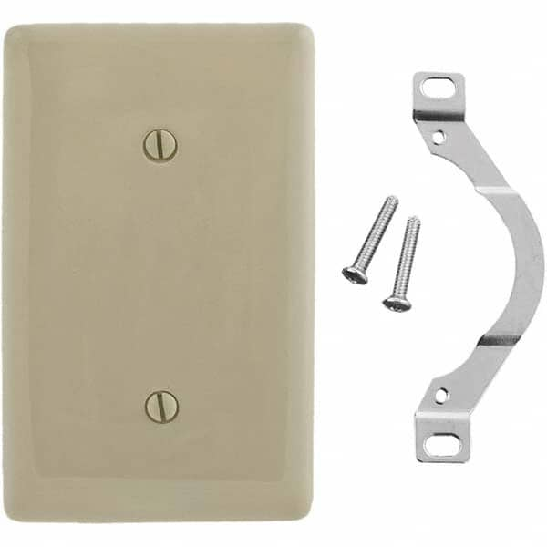 Wall Plates; Wall Plate Type: Blank Wall Plate; Color: Ivory; Wall Plate Configuration: Blank; Material: Thermoplastic; Shape: Rectangle; Wall Plate Size: Standard; Number of Gangs: 1; Overall Length (Inch): 4.6300; Overall Width (Decimal Inch): 2.8800; S