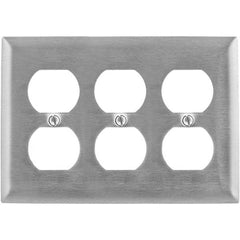 Wall Plates; Wall Plate Type: Outlet Wall Plates; Wall Plate Configuration: Duplex Outlet; Shape: Rectangle; Wall Plate Size: Standard; Number of Gangs: 3; Overall Length (Inch): 4-1/2; Overall Width (Decimal Inch): 6.4100; Overall Width (mm): 6.4100 in;