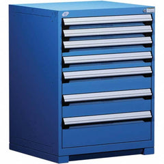 Rousseau Metal - 7 Drawer Avalanche Blue Steel Modular Storage Cabinet - Americas Tooling