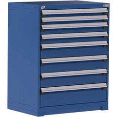 Rousseau Metal - 8 Drawer Avalanche Blue Steel Modular Storage Cabinet - Americas Tooling