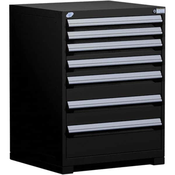 Rousseau Metal - 7 Drawer Black Steel Modular Storage Cabinet - Americas Tooling