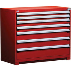 Rousseau Metal - 7 Drawer Flame Red Steel Modular Storage Cabinet - Americas Tooling