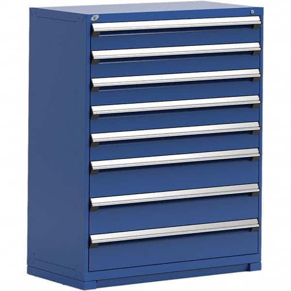 Rousseau Metal - 8 Drawer Avalanche Blue Steel Modular Storage Cabinet - Americas Tooling