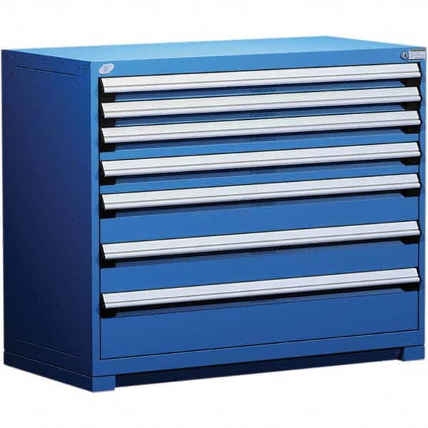 Rousseau Metal - 7 Drawer Avalanche Blue Steel Modular Storage Cabinet - Americas Tooling