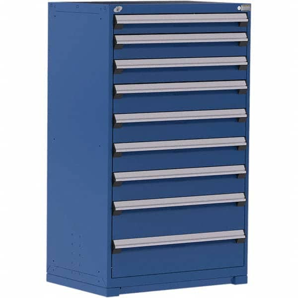 Rousseau Metal - 9 Drawer Avalanche Blue Steel Modular Storage Cabinet - Americas Tooling