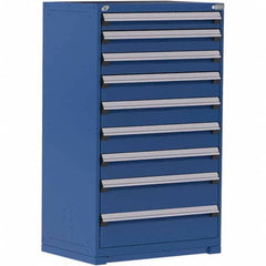 Rousseau Metal - 9 Drawer Avalanche Blue Steel Modular Storage Cabinet - Americas Tooling