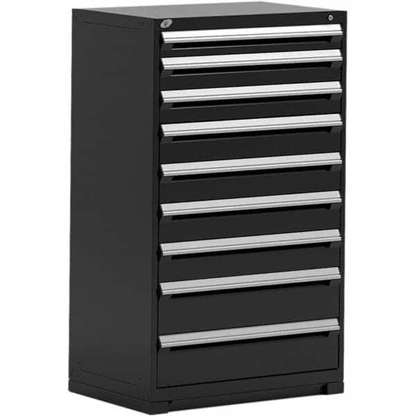 Rousseau Metal - 9 Drawer Black Steel Modular Storage Cabinet - Americas Tooling