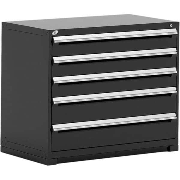 Rousseau Metal - 5 Drawer Black Steel Modular Storage Cabinet - Americas Tooling