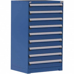 Rousseau Metal - 9 Drawer Avalanche Blue Steel Modular Storage Cabinet - Americas Tooling