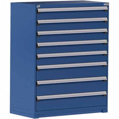 Rousseau Metal - 8 Drawer Avalanche Blue Steel Modular Storage Cabinet - Americas Tooling