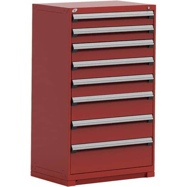 Rousseau Metal - 8 Drawer Flame Red Steel Modular Storage Cabinet - Americas Tooling