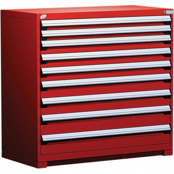 Rousseau Metal - 9 Drawer Flame Red Steel Modular Storage Cabinet - Americas Tooling