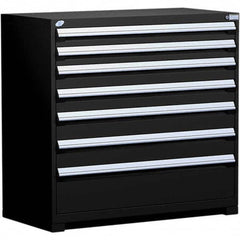 Rousseau Metal - 7 Drawer Black Steel Modular Storage Cabinet - Americas Tooling