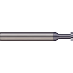 Micro 100 - 1/8" Cut Diam, 0.01" Cut Width, 1/8" Shank, Straight-Tooth Woodruff Keyseat Cutter - Exact Industrial Supply