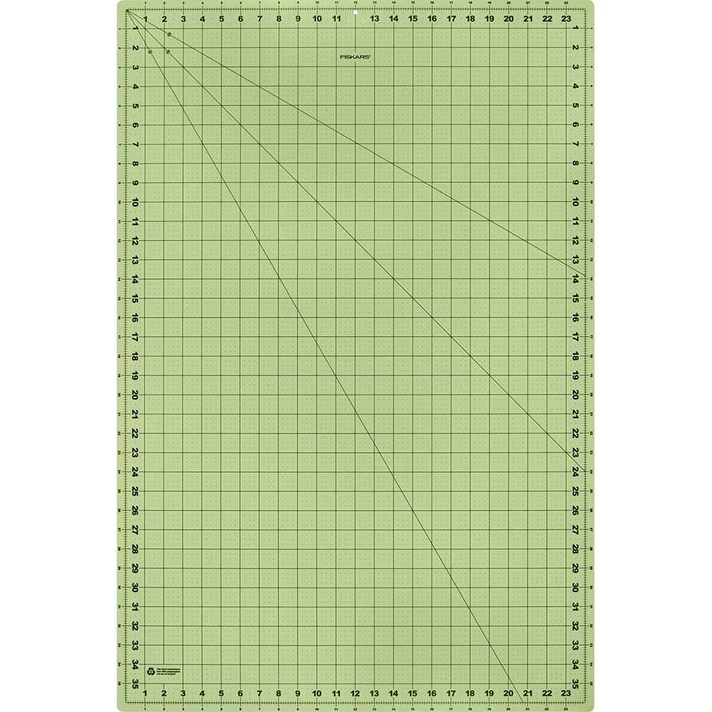 Fiskars - Self-Healing Cutting Mats; Overall Length (Inch): 36 ; Overall Width (Inch): 24 ; Thickness: 0.07 ; Color: Green ; Type: Reclyable - Exact Industrial Supply