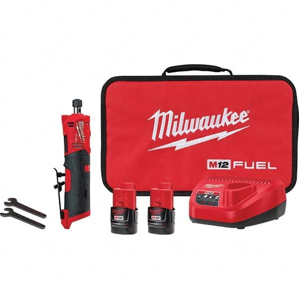 Milwaukee Tool - 1/4" Collet, 20,000 RPM, Straight, Electric Die Grinder - Americas Tooling