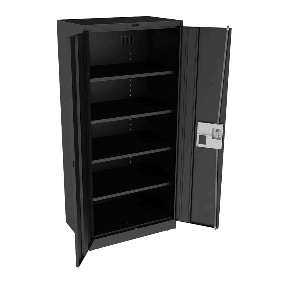 Tennsco - Storage Cabinets; Type: Locking ; Width (Inch): 36 ; Depth (Inch): 24 ; Height (Inch): 78 ; Number of Shelves: 5 ; Material: Steel - Exact Industrial Supply