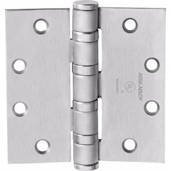 Yale - Commercial Hinges; Length (Inch): 4-1/2 ; Thickness (Decimal Inch): 0.1800 ; Minimum Thickness: 4.5720 (mm); Number of Knuckles: 5.000 ; Stanley Finish Code: US26D ; Finish/Coating: US26D - Exact Industrial Supply