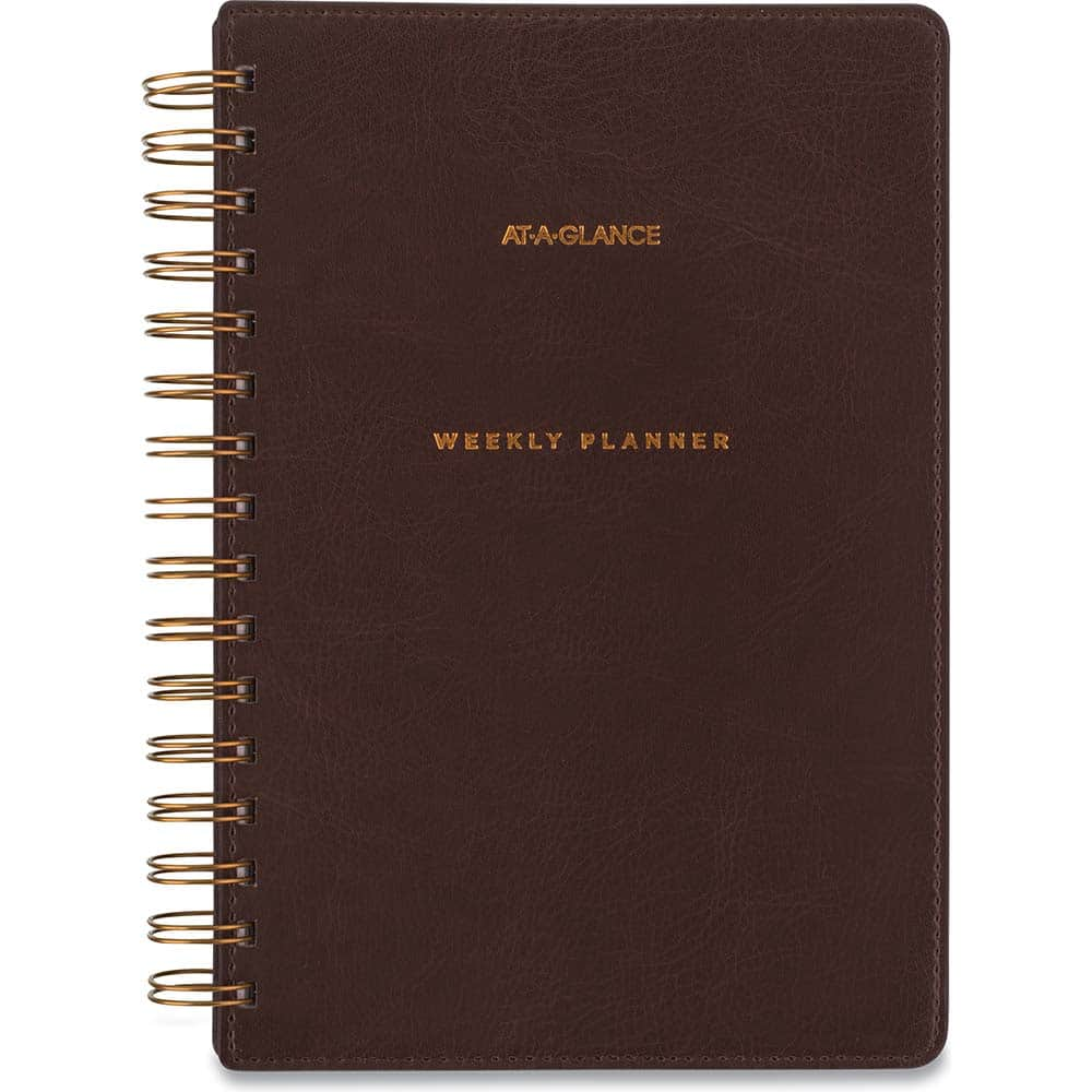 AT-A-GLANCE - Note Pads, Writing Pads & Notebooks; Writing Pads & Notebook Type: Appointment Book ; Size: 8-1/2 X 5-1/2 ; Number of Sheets: 80 ; Color: Brown ; Style of Rule: Planner - Exact Industrial Supply