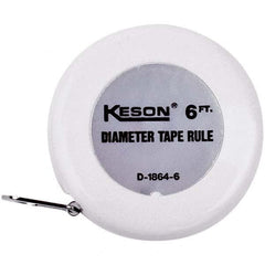 Keson - Diameter Tape Measures Minimum Measurement (Inch): 1/2 Minimum Measurement (Decimal Inch): 0.0010 - Americas Tooling