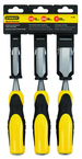 STANLEY® 3 Piece Bi-Material Short Blade Wood Chisel Set - Americas Tooling