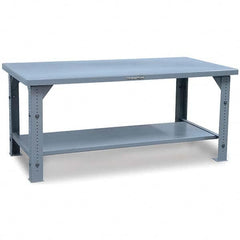 Strong Hold - Stationary Work Benches, Tables Type: Adjustable Leg Top Material: 7 Gauge Steel - Americas Tooling