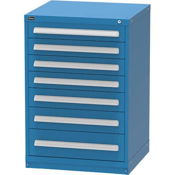 Vidmar - 7 Drawer Bright Blue Steel Modular Storage Cabinet - Americas Tooling