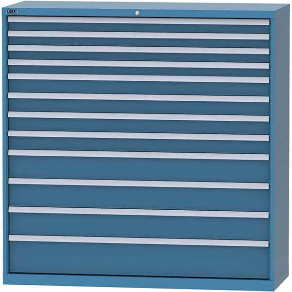 LISTA - 12 Drawer, 84 Compartment Bright Blue Steel Modular Storage Cabinet - Americas Tooling