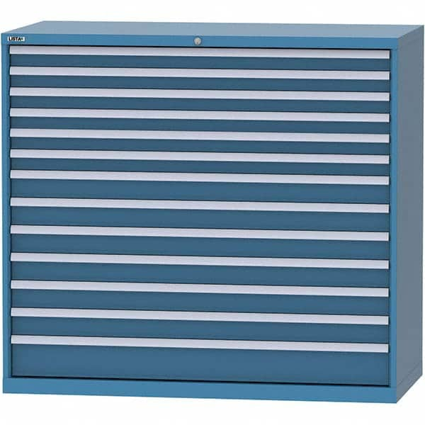 LISTA - 13 Drawer, 84 Compartment Bright Blue Steel Modular Storage Cabinet - Americas Tooling