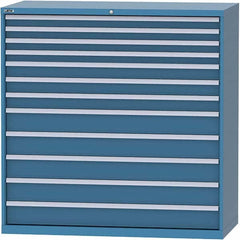 LISTA - 12 Drawer, 84 Compartment Bright Blue Steel Modular Storage Cabinet - Americas Tooling