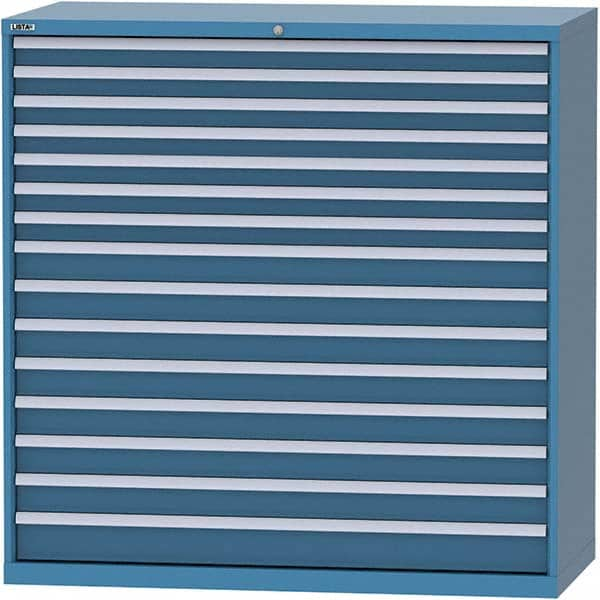 LISTA - 15 Drawer, 84 Compartment Bright Blue Steel Modular Storage Cabinet - Americas Tooling