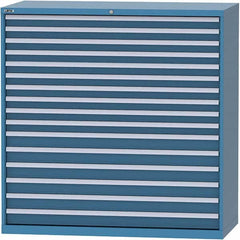 LISTA - 16 Drawer, 84 Compartment Bright Blue Steel Modular Storage Cabinet - Americas Tooling