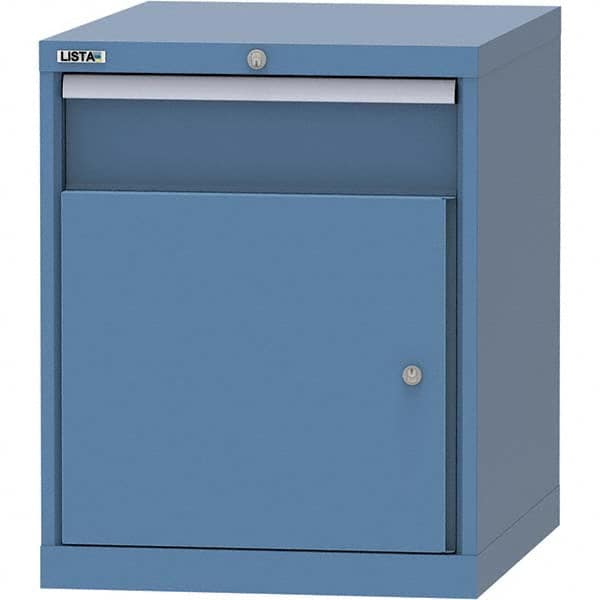 LISTA - 1 Drawer, 99 Compartment Bright Blue Steel Modular Storage Cabinet - Americas Tooling