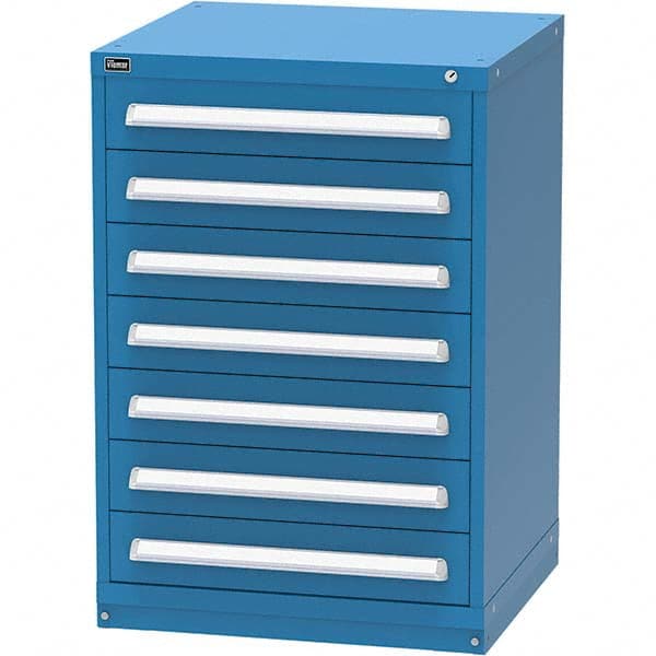 Vidmar - 7 Drawer Bright Blue Steel Modular Storage Cabinet - Americas Tooling