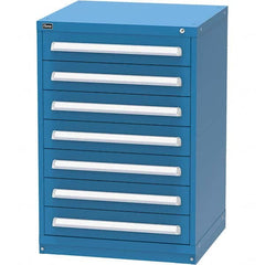 Vidmar - 7 Drawer, 344 Compartment Bright Blue Steel Modular Storage Cabinet - Americas Tooling