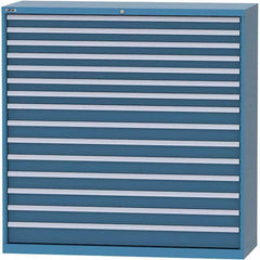 LISTA - 15 Drawer, 84 Compartment Bright Blue Steel Modular Storage Cabinet - Americas Tooling