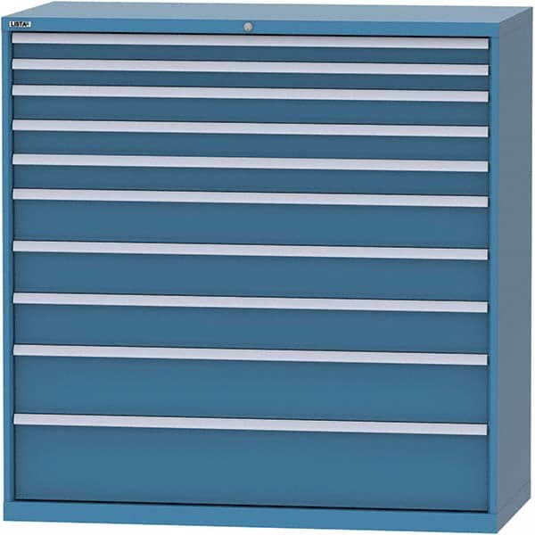 LISTA - 10 Drawer, 84 Compartment Bright Blue Steel Modular Storage Cabinet - Americas Tooling