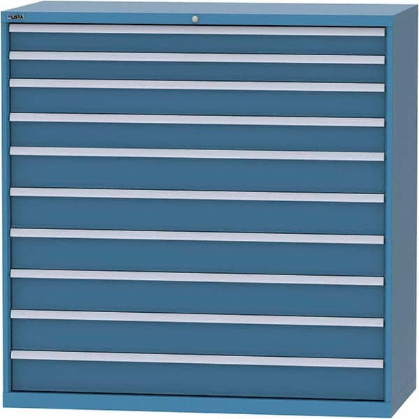 LISTA - 10 Drawer, 84 Compartment Bright Blue Steel Modular Storage Cabinet - Americas Tooling