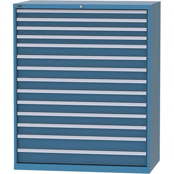 LISTA - 14 Drawer, 216 Compartment Bright Blue Steel Modular Storage Cabinet - Americas Tooling