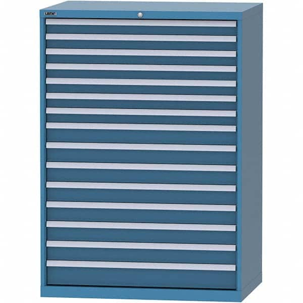 LISTA - 15 Drawer, 99 Compartment Bright Blue Steel Modular Storage Cabinet - Americas Tooling