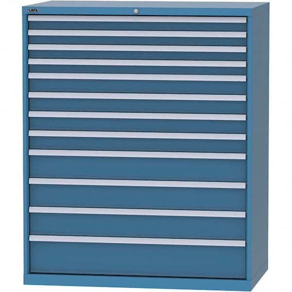 LISTA - 12 Drawer, 216 Compartment Bright Blue Steel Modular Storage Cabinet - Americas Tooling