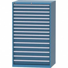 LISTA - 16 Drawer, 84 Compartment Bright Blue Steel Modular Storage Cabinet - Americas Tooling