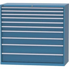 LISTA - 10 Drawer, 84 Compartment Bright Blue Steel Modular Storage Cabinet - Americas Tooling